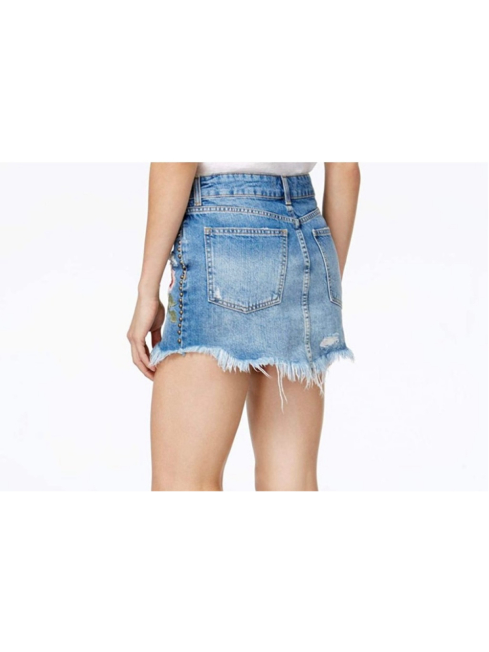 Free People Wild Rose Denim Skirt - Picture 8 of 8